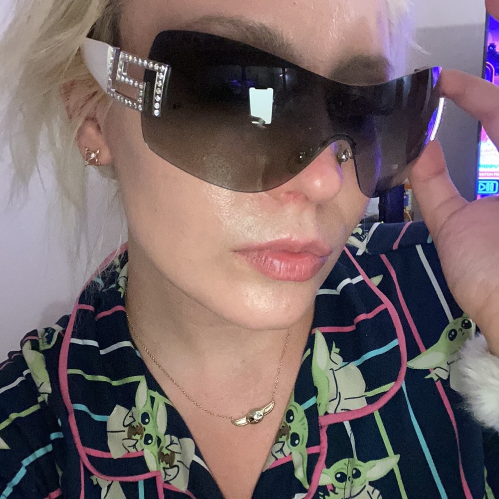 Versace Shield Swarovski Crystal Sunglasses